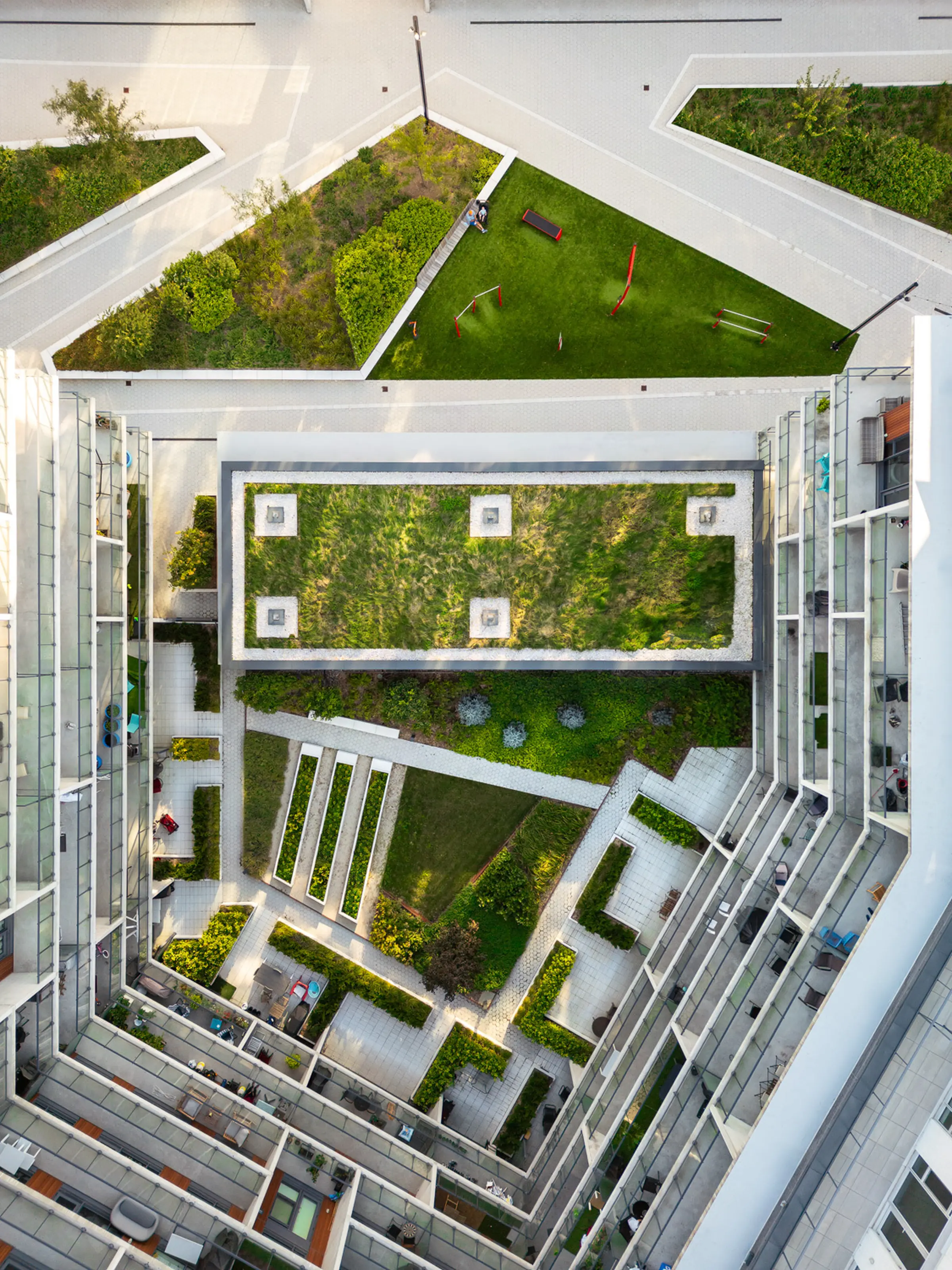 Vue aérienne de la cour intérieure