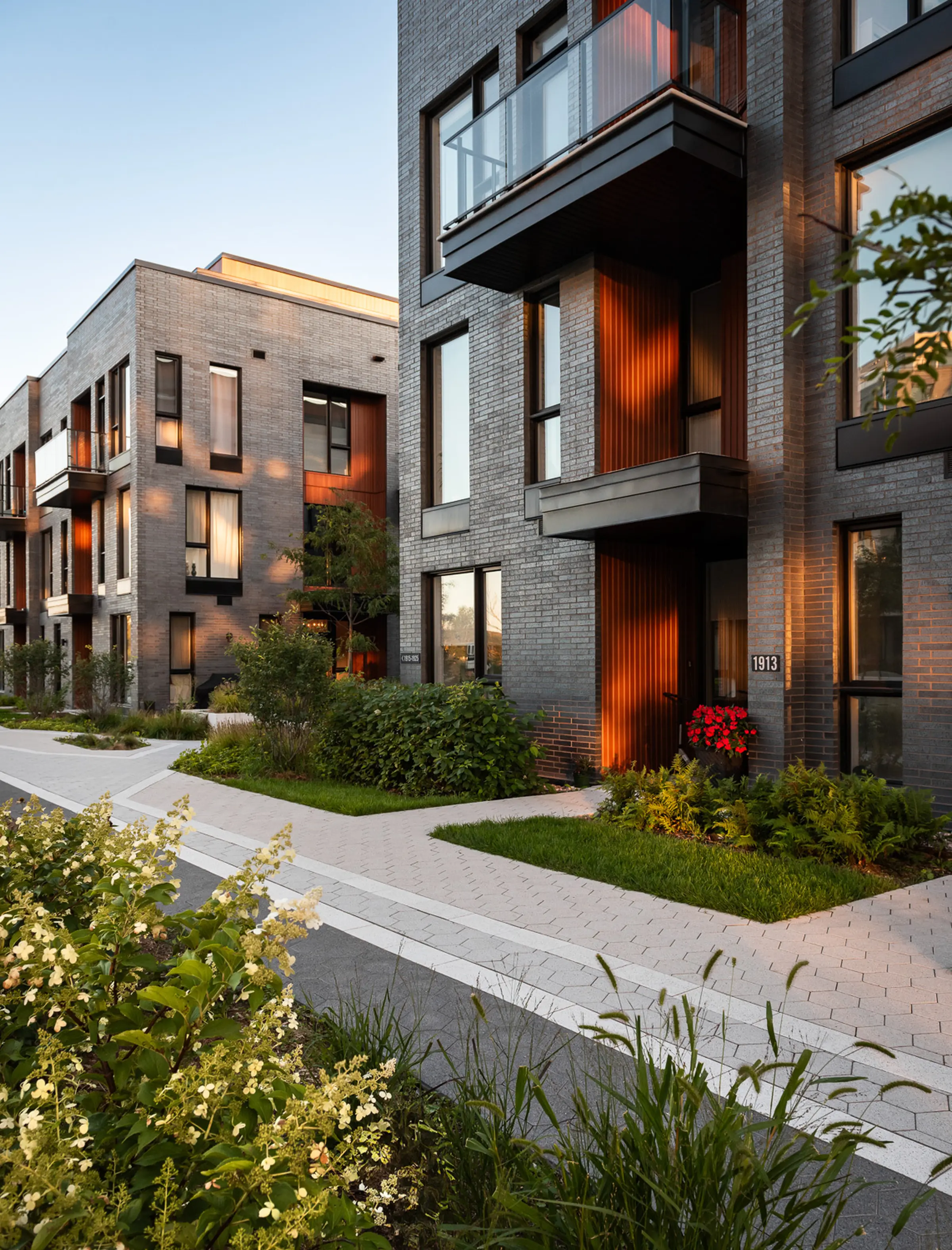 Green landscaping of the apartment complexes