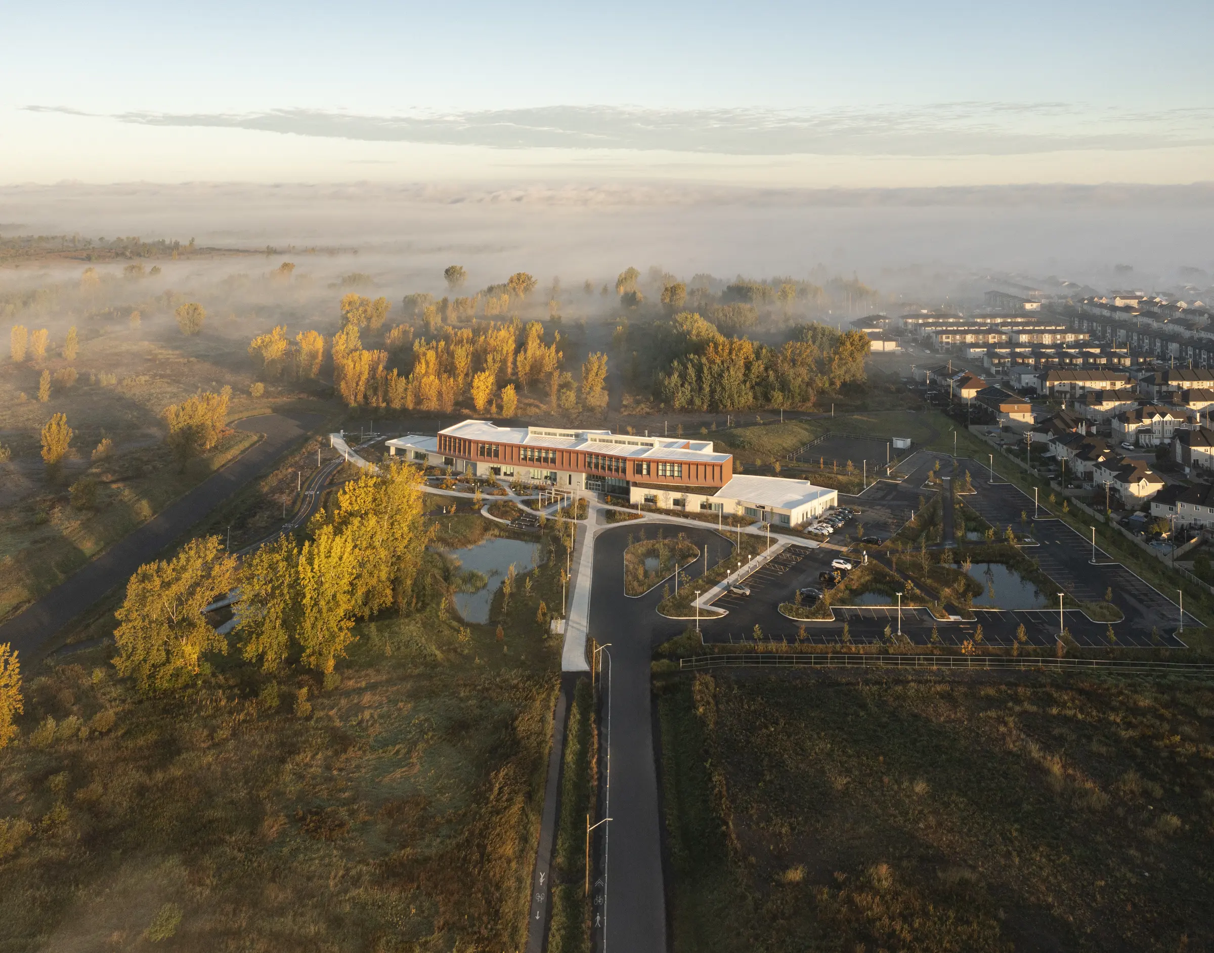 Aerial view of the site in Laval