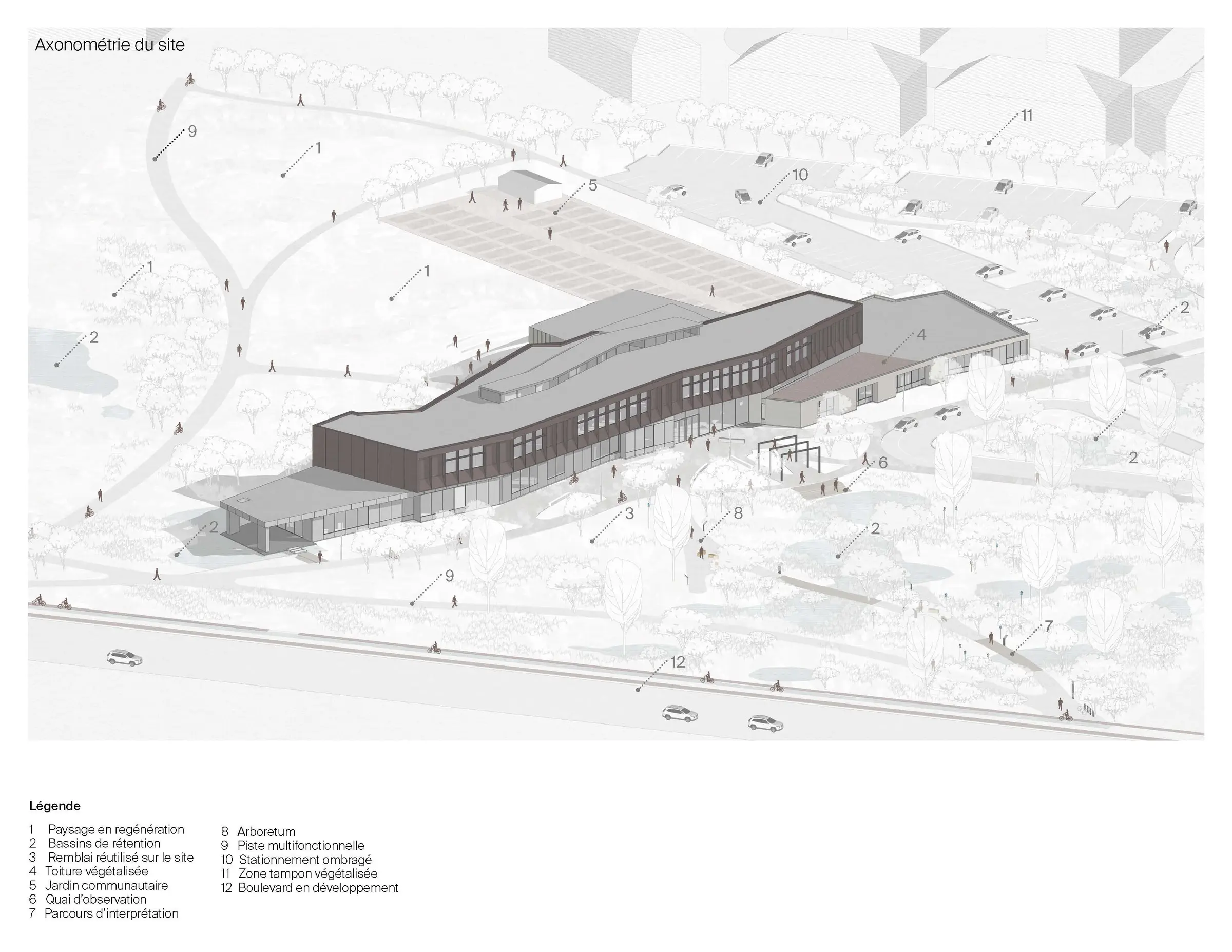 Plan de l'axonométrie du site