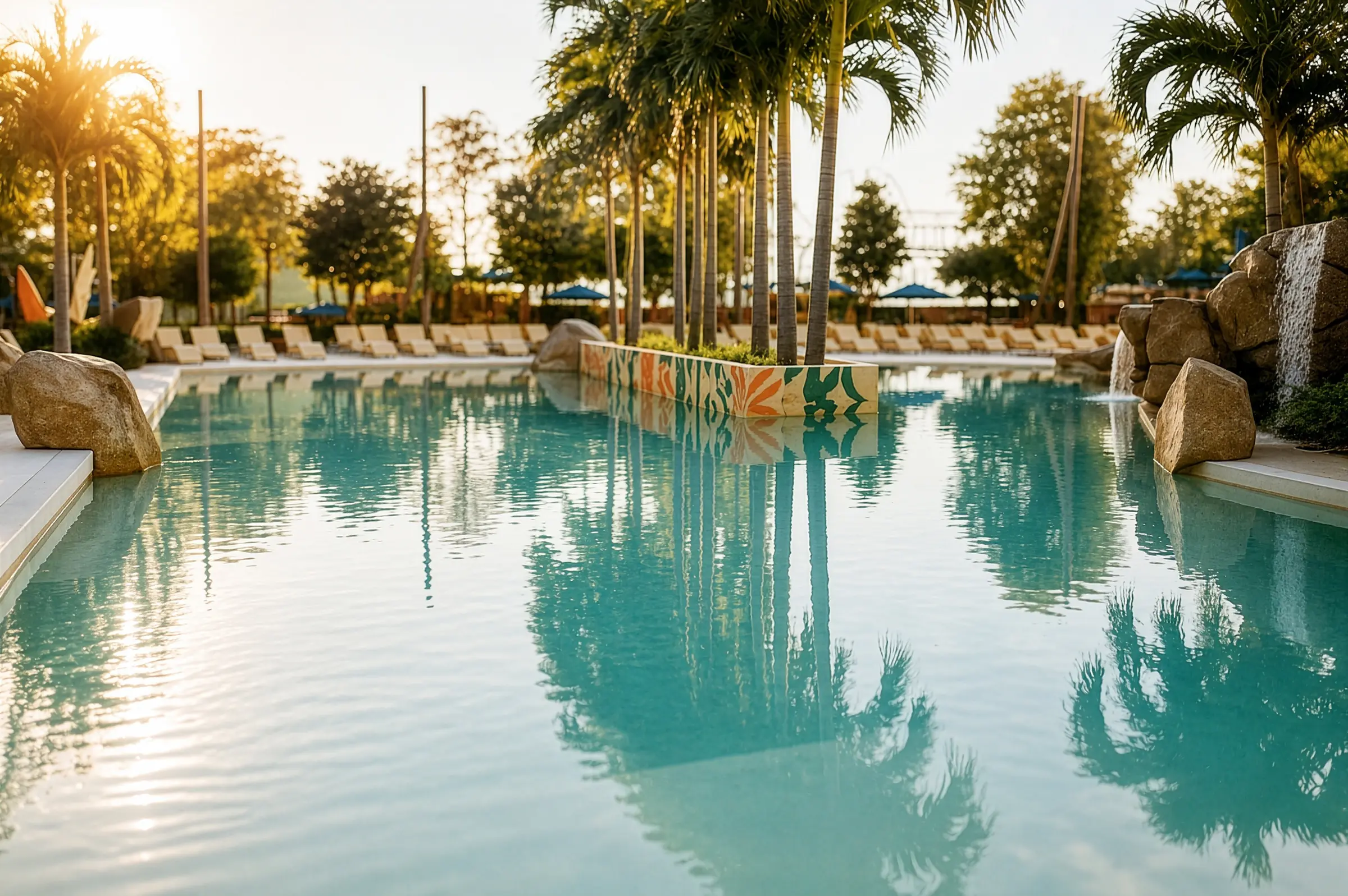 Vue de la piscine au Super Aqua Club