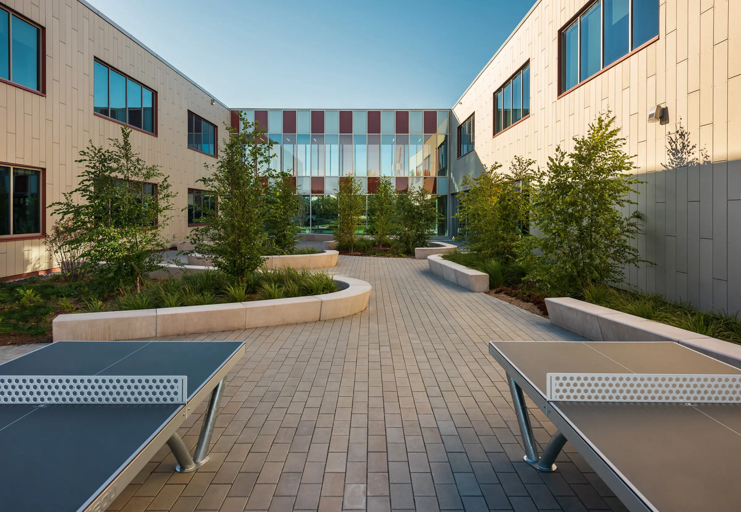Outdoor ping-pong tables for the students