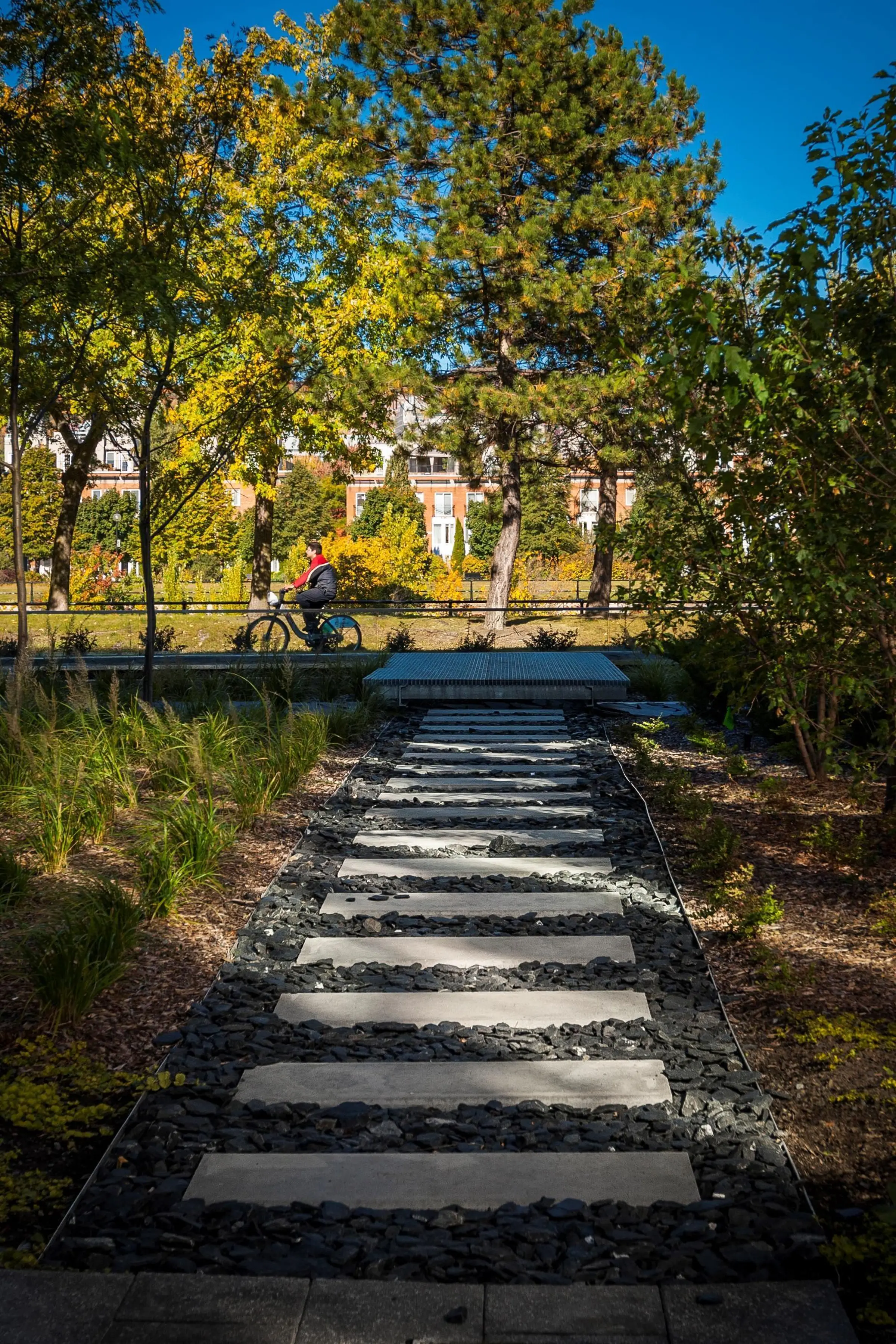 Chemin relié à la piste cyclable du canal Lachine