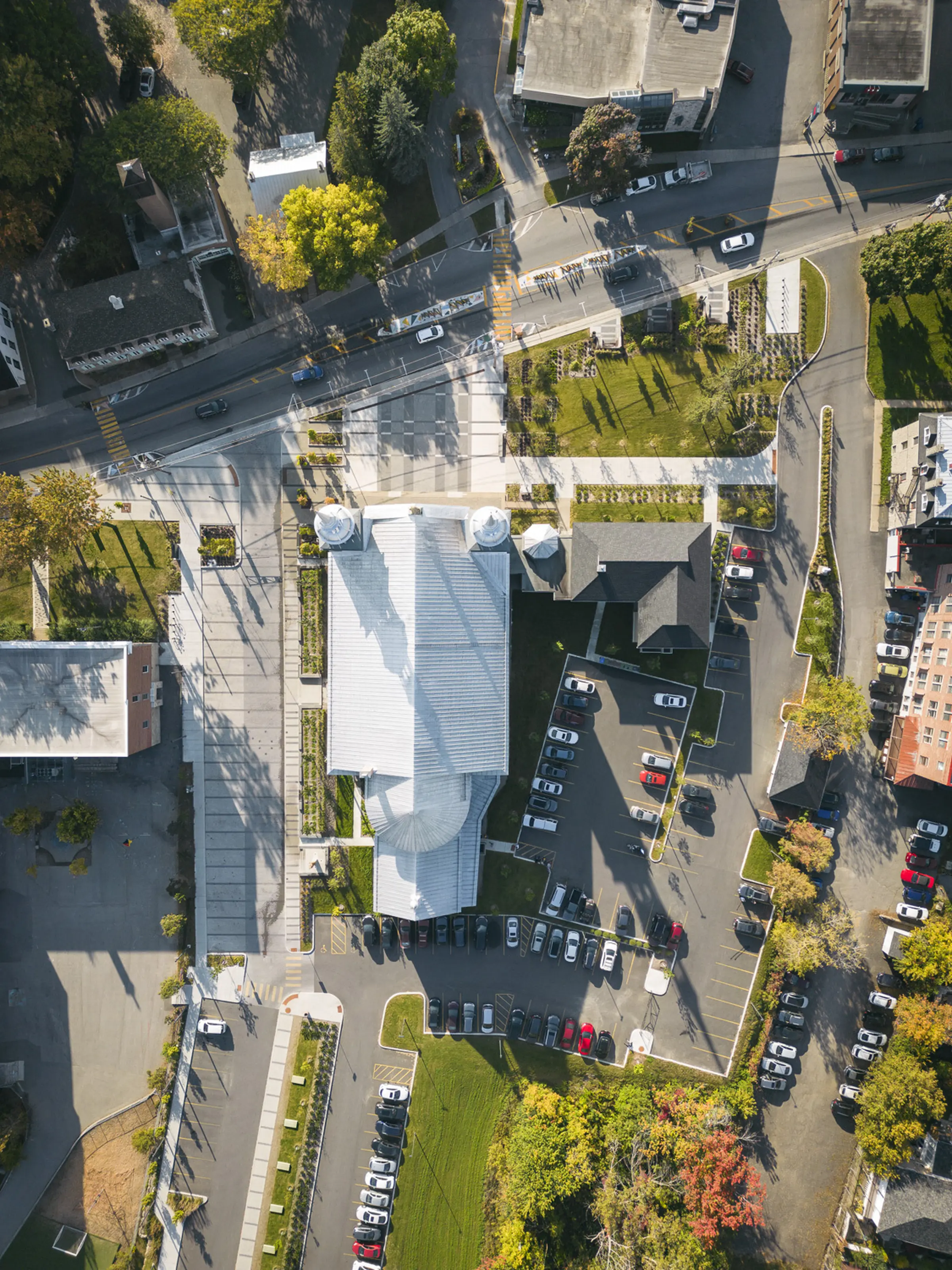 Aerial view of Berge des Baigneurs in Sainte-Rose Laval