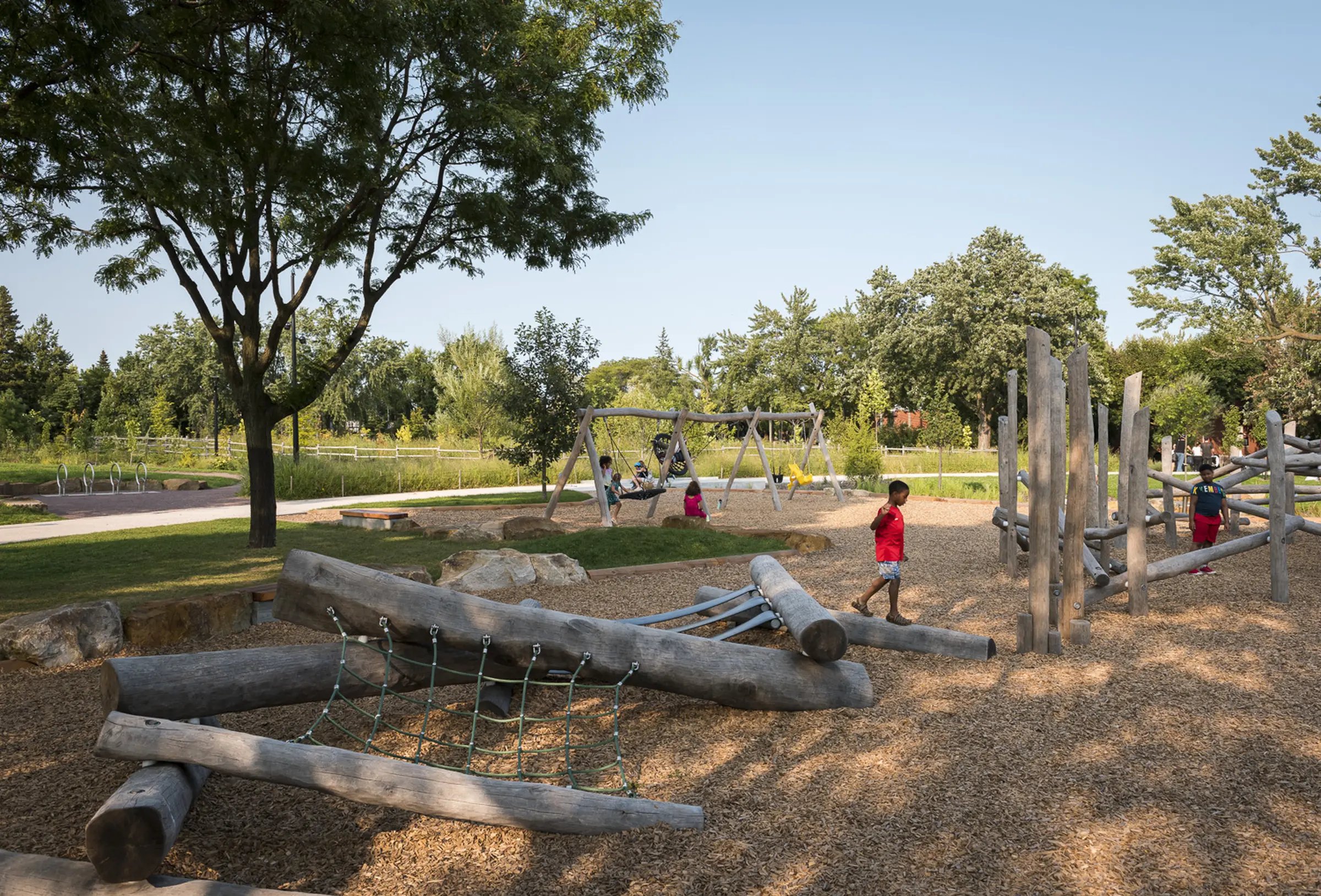 Wooden playground for kids - Rosemont Park
