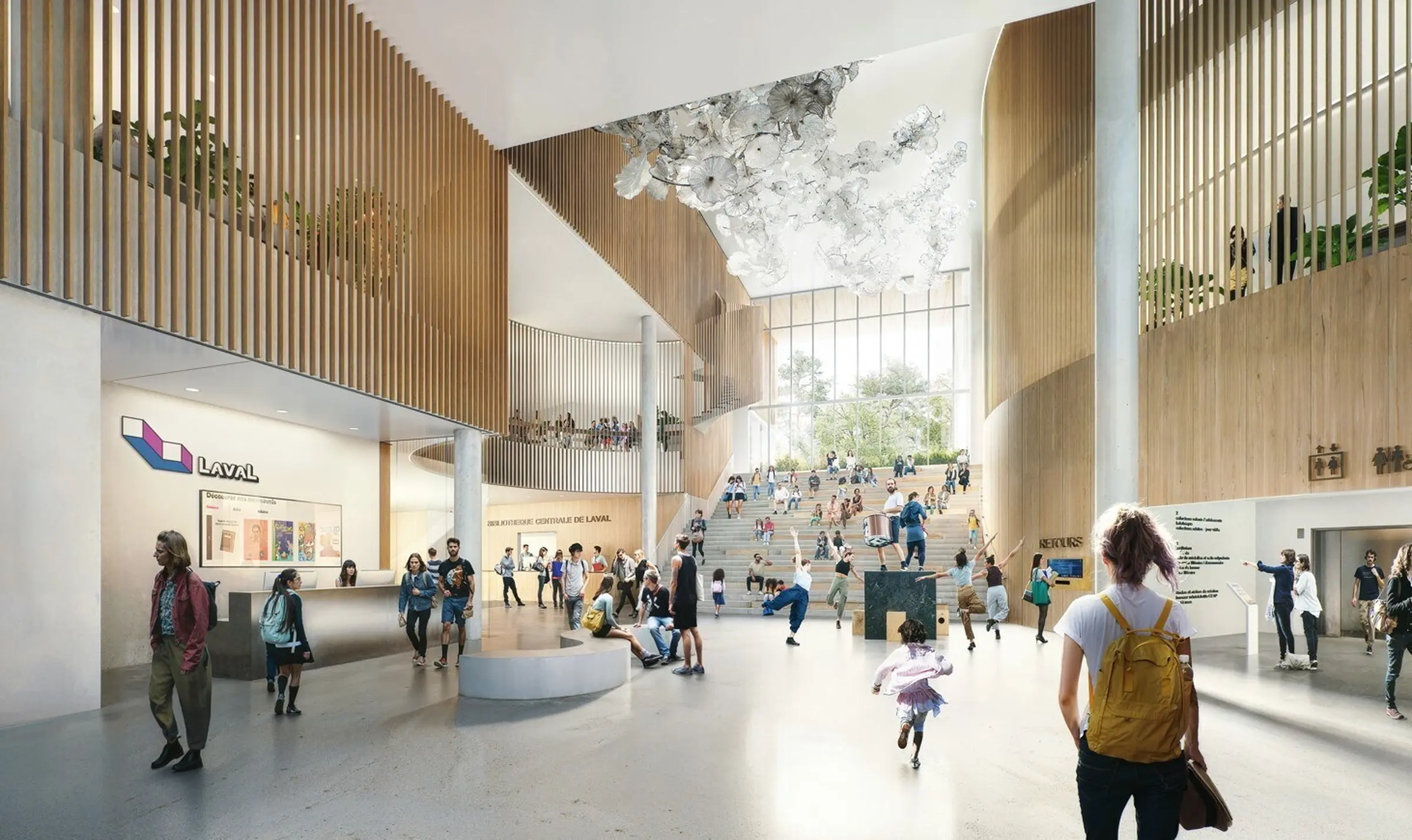 Architecture intérieure de la bibliothèque de Laval