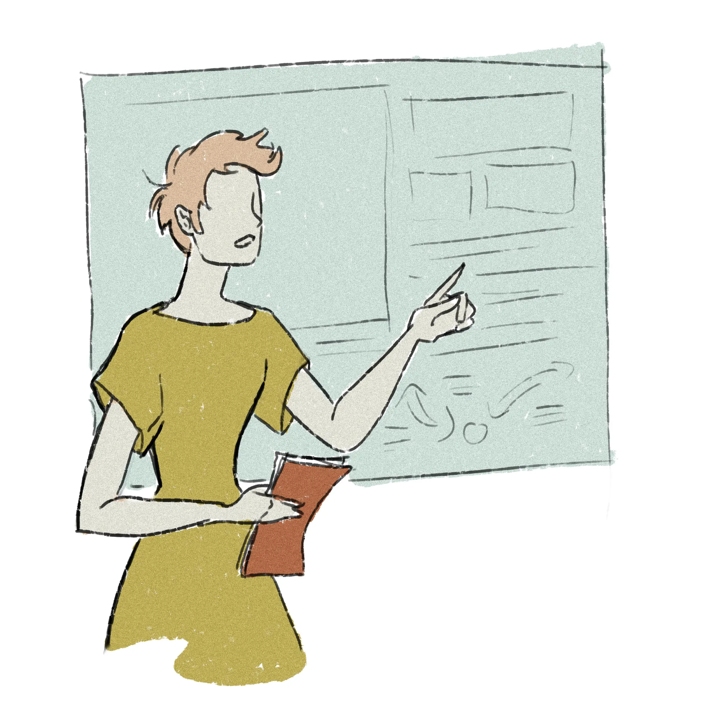 Illustration femme au bureau