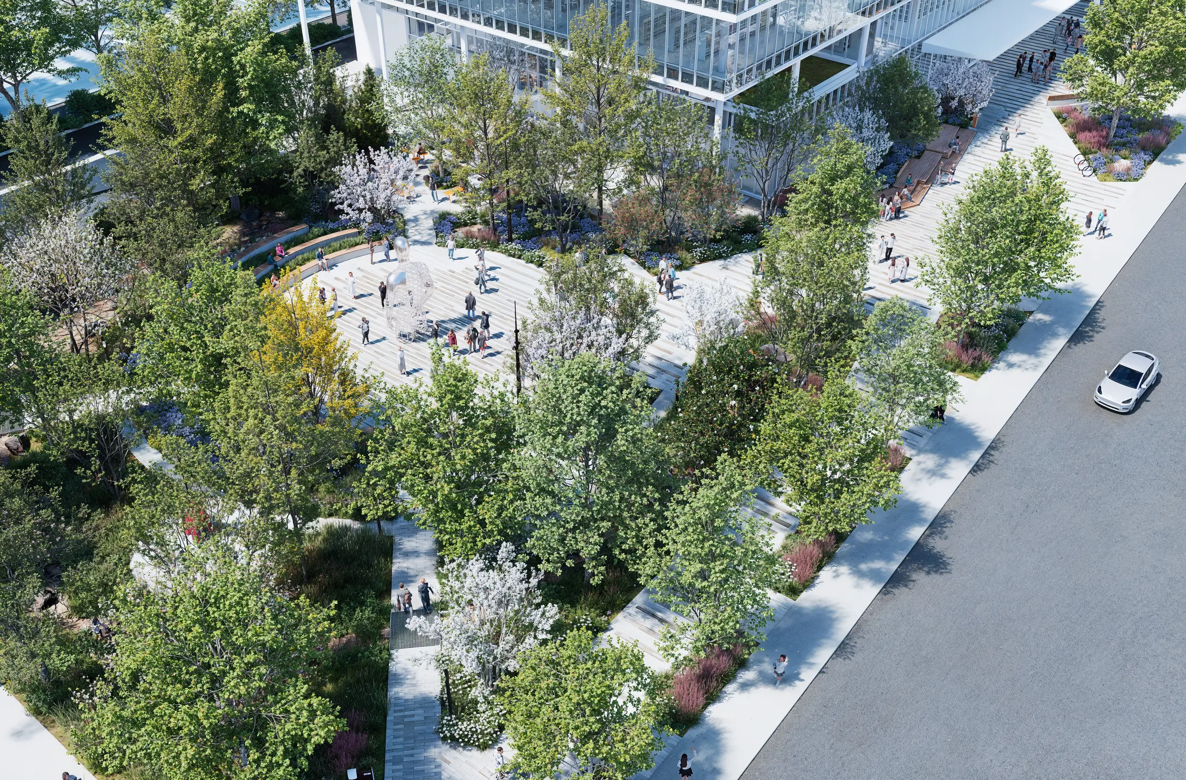 Vue d'ensemble du site de la bibliothèque de Laval